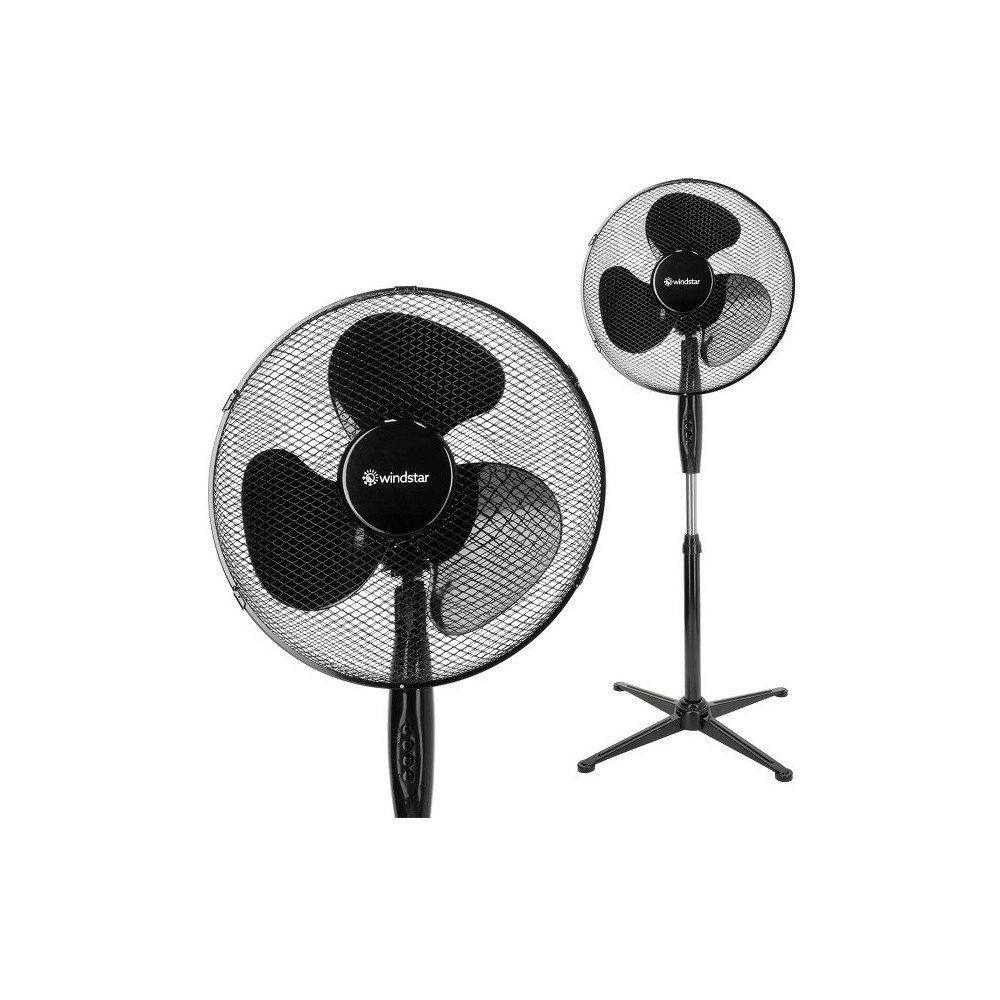 230V PÕRANDAVENTILAATOR, 45W Ø430MM REGUL. KÕRGUS MAX 1200MM MUST 45W KOBI