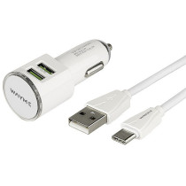 LAADIMISKOMPLEKT 12/24V LAADIJA/USB-C LAADIMISJUHE USB 2X3,4A WAYME