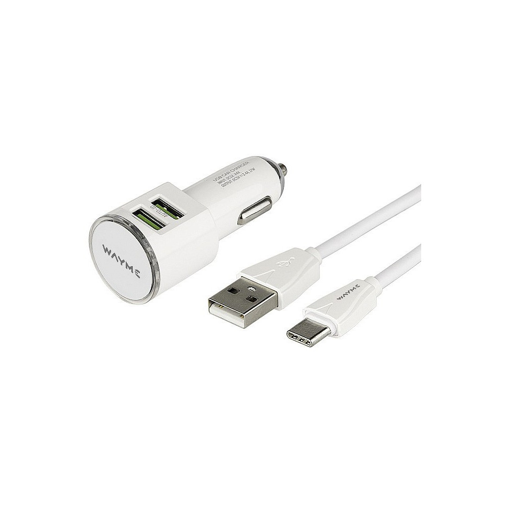 LAADIMISKOMPLEKT 12/24V LAADIJA/USB-C LAADIMISJUHE USB 2X3,4A WAYME