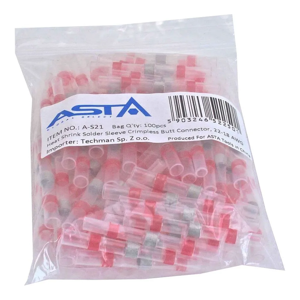 TINAGA TERMOKAHANEVAD JÄTKU JUHTMEOTSAD 100TK, 0.5-1.0MM²/ 1.3-2.7MM ASTA