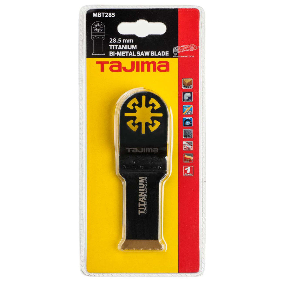 Multitool bimetal saw blade titanium coated, flush cut 28,5mm. For wood, plastic and metal