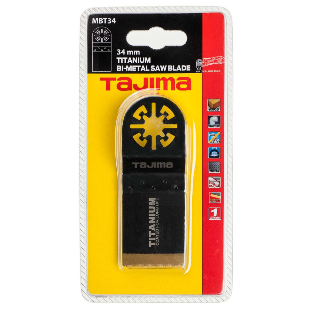 Multitool bimetal saw blade titanium coated, flush cut 34mm. For wood, plastic and metal