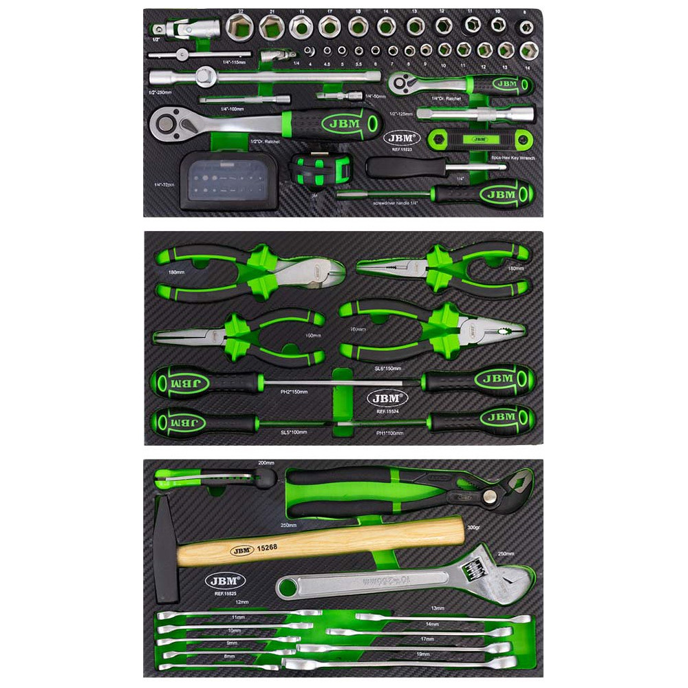 97-OS. 3X1/1 MOODULITE KOMPLEKT TÖÖRIISTAKASTILE PU-PANEELIS JBM*