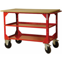 TÖÖLAUD 1240X700MM, RATASTEGA, 1000KG, VAHERIIULIGA EQUIPGARAGE