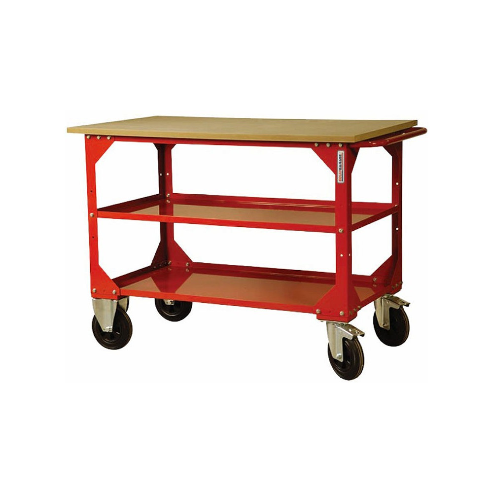 TÖÖLAUD 1240X700MM, RATASTEGA, 1000KG, VAHERIIULIGA EQUIPGARAGE