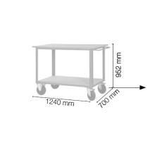 TÖÖLAUD 1240X700MM, RATASTEGA, 1000KG, VAHERIIULIGA EQUIPGARAGE