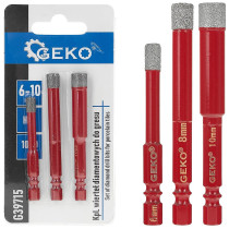 3-OS. TEEMANTPUURIDE KOMPLEKT KERAAMILISTELE PLAATIDELE 6/8/10MM GEKO