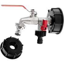 IBC ADAPTER S60*6 + 1/2" KRAAN KAHELE, 3/4" VÄLISKEERMEGA GEKO