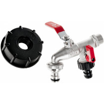 IBC ADAPTER S60*6 + 1/2" KRAAN KAHELE, 3/4" VÄLISKEERMEGA GEKO