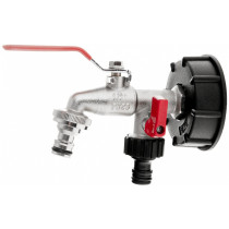 IBC ADAPTER S60*6 + 1/2" KRAAN KAHELE, 3/4" VÄLISKEERMEGA GEKO