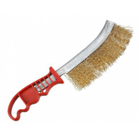 PLASTKÄEPIDEMEGA KÄSIHARI MESSINGHARJASTEGA (VELGEDE PUHASTAMISEKS), 270MM