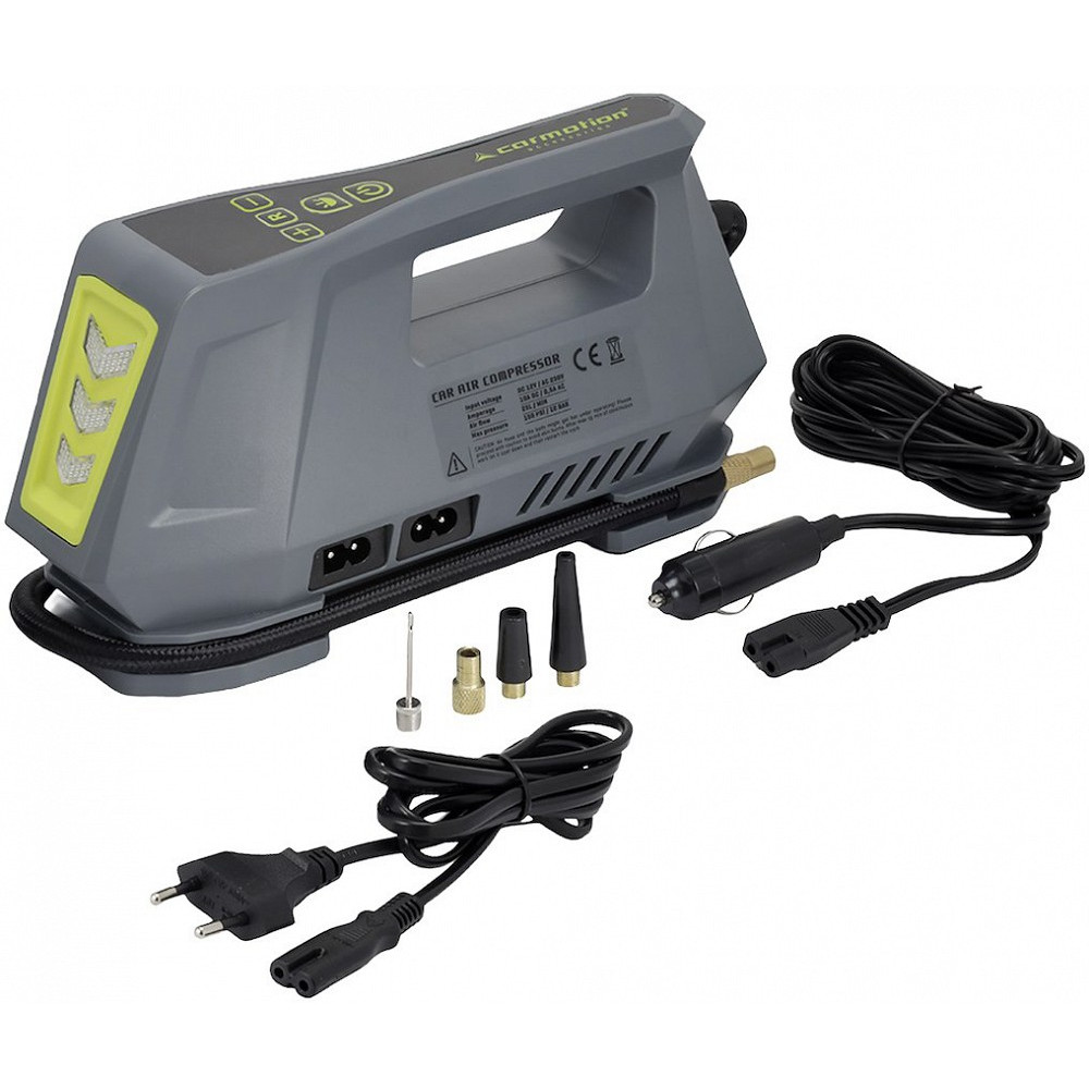 KOMPRESSOR VALGUSTUSEGA 12V/230V MAX 10BAR 25L/MIN 150PSI CARMOTION