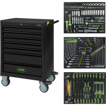 196-OS. TÖÖRIISTAKÄRU 3-PANEELI TÖÖRIISTADEGA "BLACK EDITION" H1020MM JBM