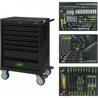 196-OS. TÖÖRIISTAKÄRU 3-PANEELI TÖÖRIISTADEGA "BLACK EDITION" H1020MM JBM