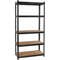 LAORIIUL MUST 1800X900MM, METALL, SÜGAVUS 400MM, 5-RIIULIGA, MAX 265KG/RIIUL GEKO