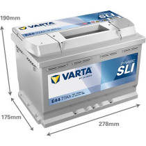 VARTA SLI DYNAMIC E44 77Ah 780A 278X175X190 -/+