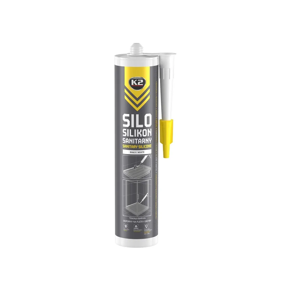 K2 SILO SANITARY SILICONE WHITE SANITAARSILIKOON VALGE 300ML/PADRUN