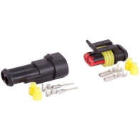 SUPERSEAL 2-PIN PISTIKUPESA + PISTIK 12-24V 15A IP67 CARMOTION