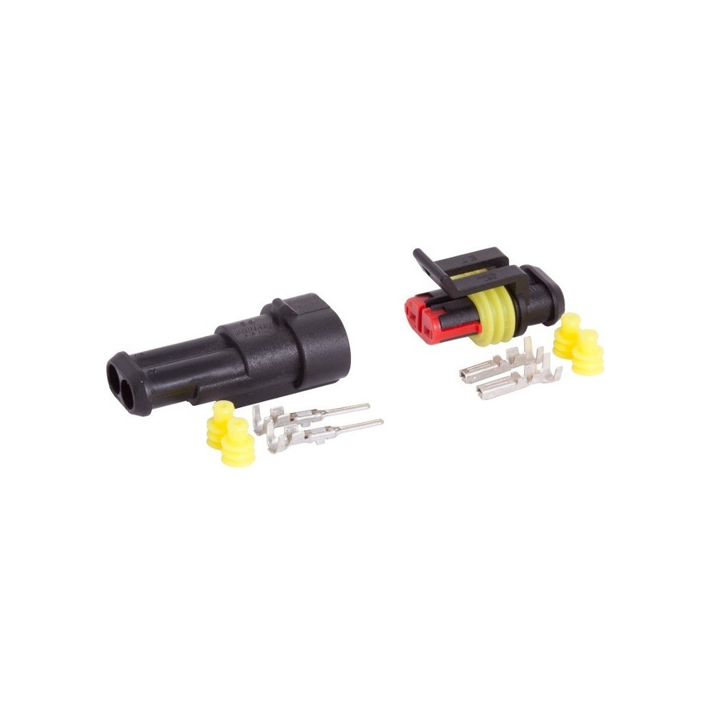 SUPERSEAL 2-PIN PISTIKUPESA + PISTIK 12-24V 15A IP67 CARMOTION