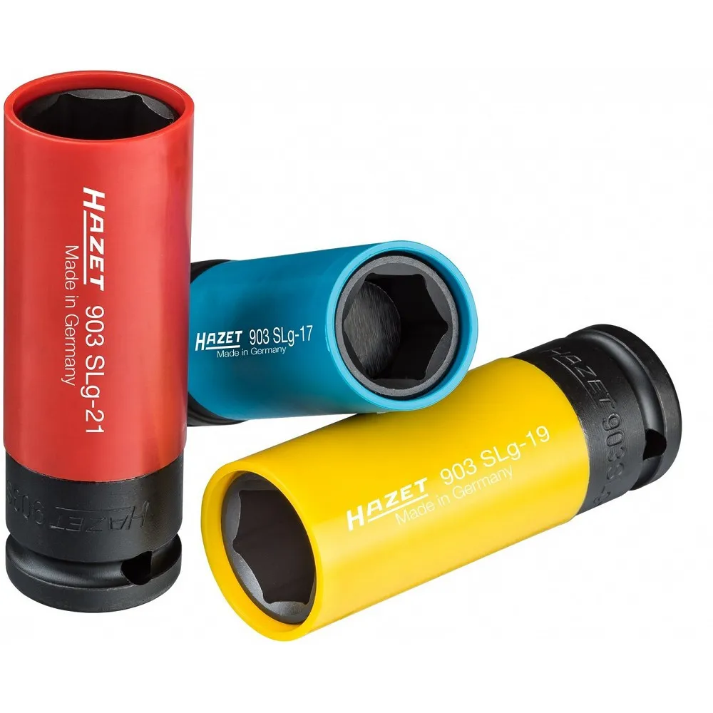 3-OS. ÕHUKESTE VALUVELJEPADRUNITE KOMPL. 1/2" 17/19/21MM (MADE IN GERMANY) HAZET
