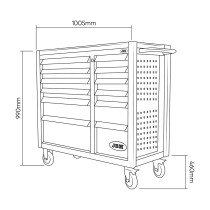 TÖÖRIISTAKÄRU TÜHI, 12 SAHTLIT KITSAS+LAI, KITSAS KÜLG PERFOGA, INOXPLAAT JBM