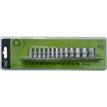 13-OS. 1/4" PADRUNITE KOMPLEKT 4-14MM, 12-KANT, METALLSIINIL JBM
