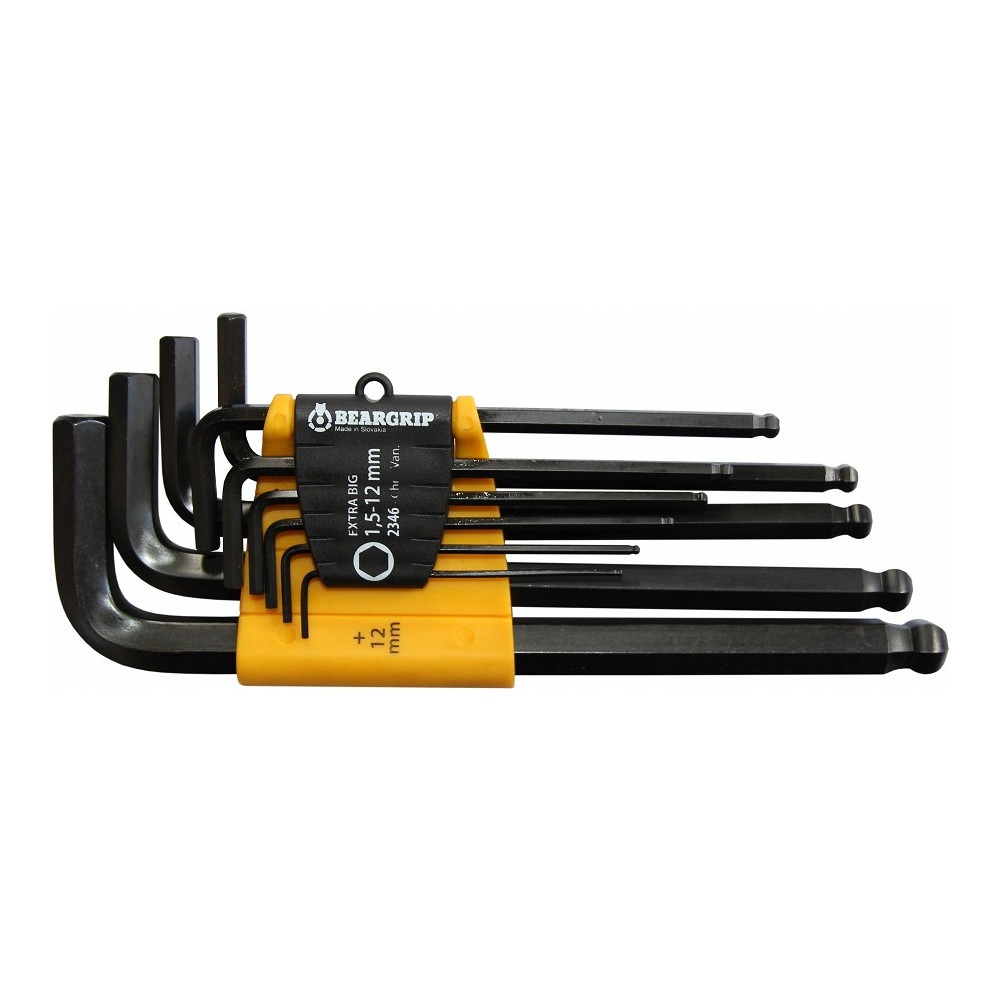 10-OS. XL L-KUUSKANTVÕTMETE KOMPL. 1,5-12MM, PIKAD, KUULOTSAGA TRIUMF