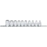 10-OS. 3/8" TORX PADRUNITE KOMPL. E5-E18, SIINIL KS TOOLS