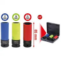 3-OS. ÕHUKESTE VALUVELJEPADRUNITE KOMPL. 1/2" (17/19/21MM) KS TOOLS