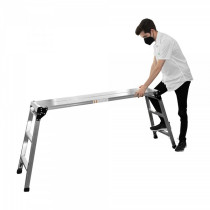 KOKKUPANDAV TÖÖPLATVORM ALUMIINIUMIST 140X30CM KÕRGUS 80CM JBM