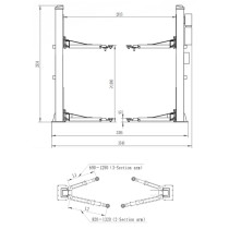 4,0T 2-POST TÕSTUK ELEKTROHÜDRAULILINE ALATALA (EL.LUKUD) EL S 40, 400V INVENTO