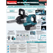 AKULÖÖKMUTRIKEERAJA XGT 1" 40V 4000NM PIKK VÕLL, AKUTA MAKITA