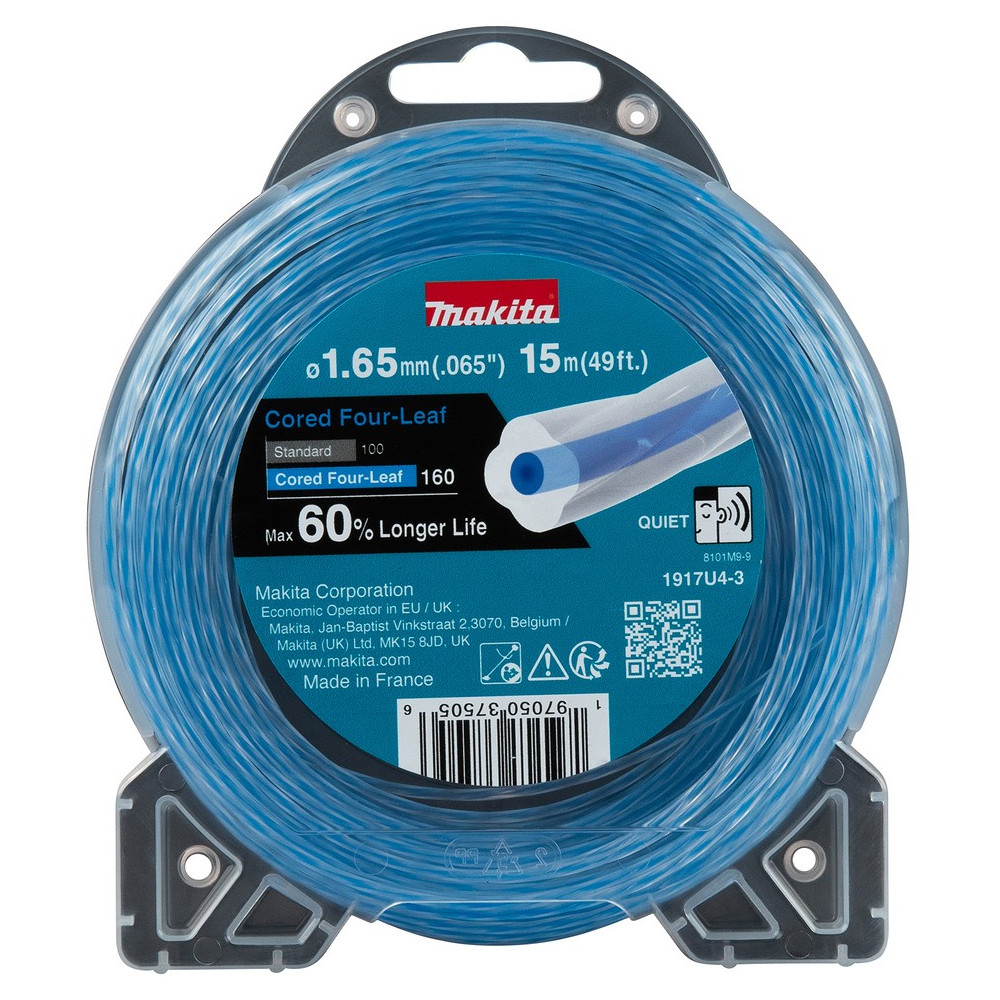 TRIMMERIJÕHV 1,65X15M, SÜDAMIKUGA RISTIKHEINAKUJULISE LÕIKEPINNAGA MAKITA