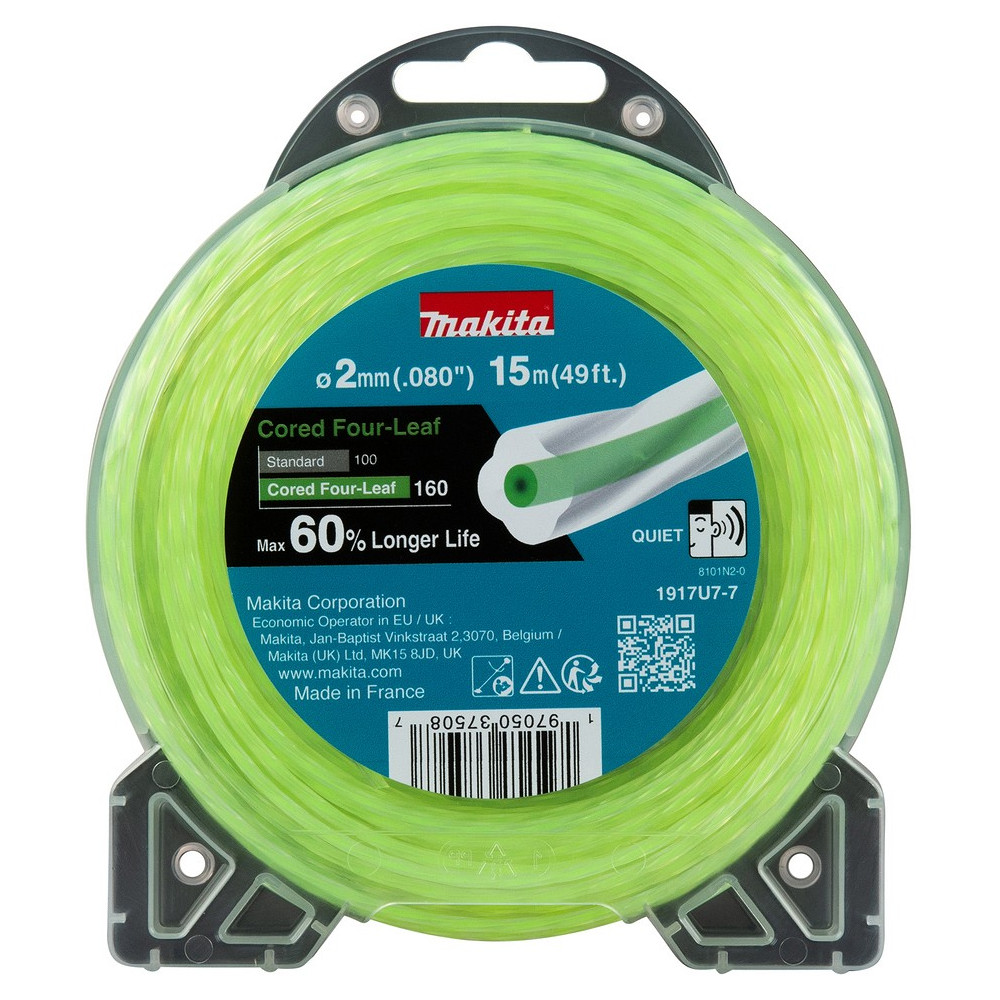 TRIMMERIJÕHV 2,0X15M, SÜDAMIKUGA RISTIKHEINAKUJULISE LÕIKEPINNAGA MAKITA