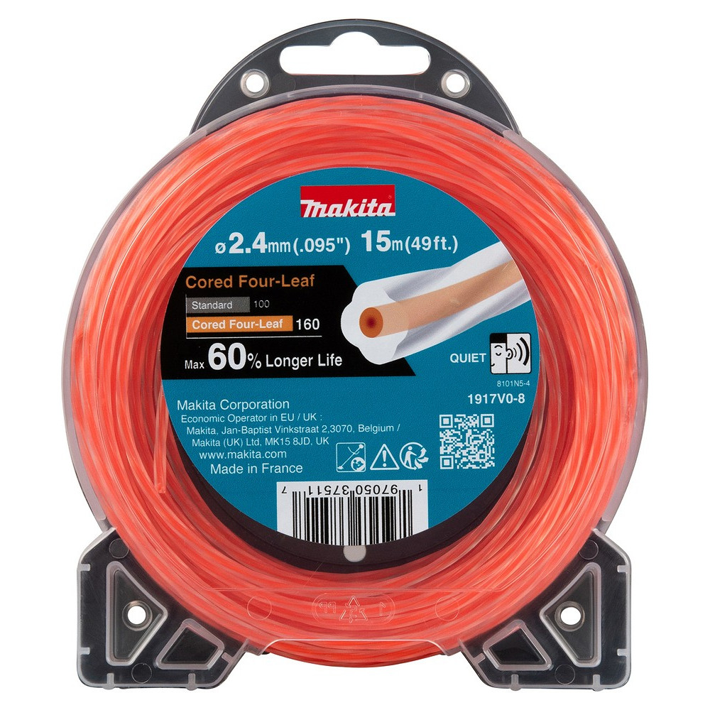 TRIMMERIJÕHV 2,4X15M, SÜDAMIKUGA RISTIKHEINAKUJULISE LÕIKEPINNAGA MAKITA