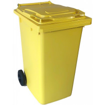 KAANEGA PRÜGIKONTEINER/PRÜGIKAST RATASTEL 240L PAKEND, KOLLANE 74X58X103CM JNK