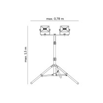 230V 2X30W LED PROZEKTOR+STATIIV 2X2340LM 4000K IP65 KOBI