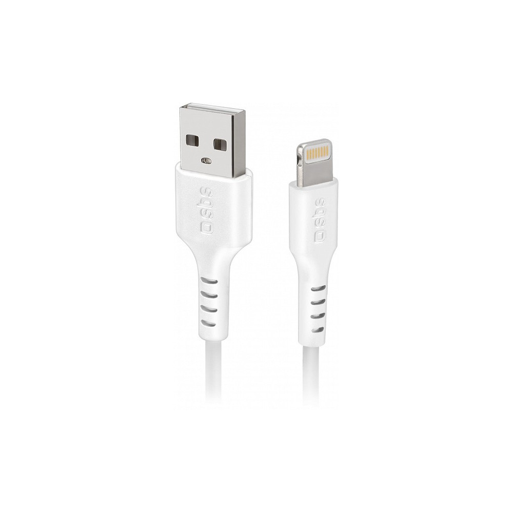 LAADIMISJUHE 1,0M LIGHTNING/APPLE - USB VALGE SBS