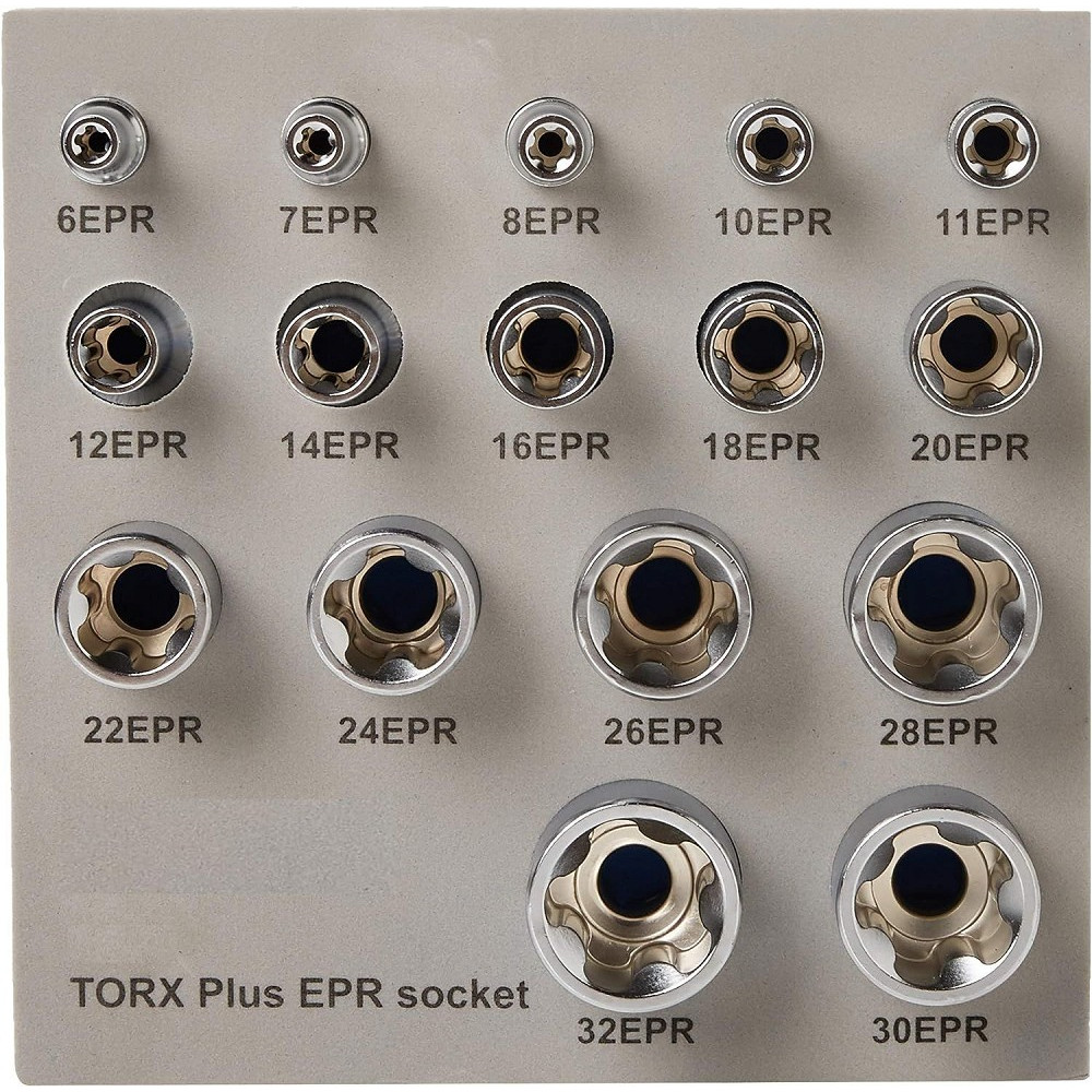 16-OS. 1/4"+3/8"+1/2" 5-TÄHT TORX PLUS E-PADRUNITE KOMPL. 6EPR-30EPR TRIUMF