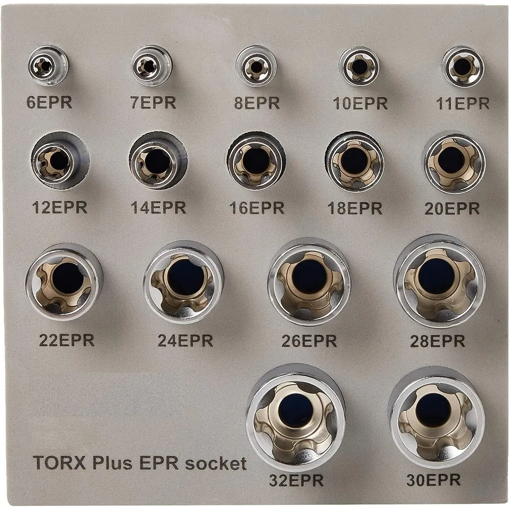 16-OS. 1/4"+3/8"+1/2" 5-TÄHT TORX PLUS E-PADRUNITE KOMPL. 6EPR-30EPR TRIUMF