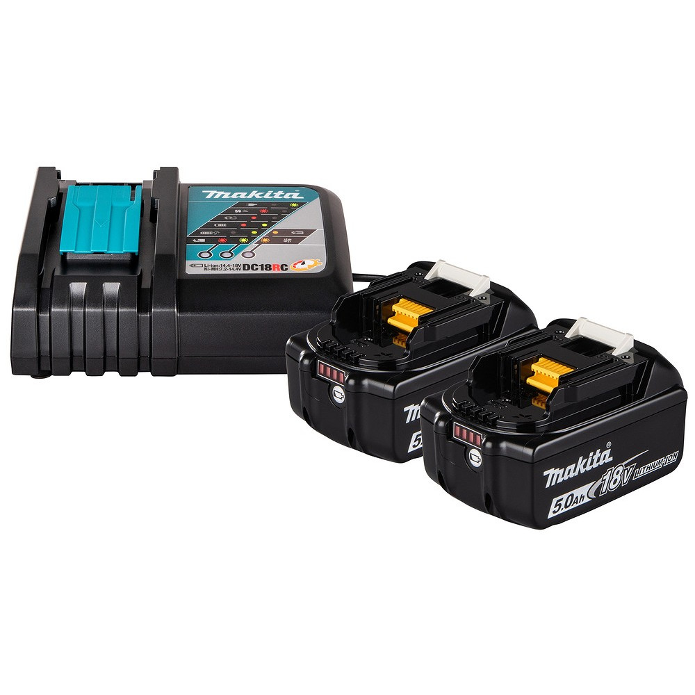 VARUAKUDE JA LAADIJA KOMPLEKT 2TK 2X5,0AH 18V, DC18RC MAKITA