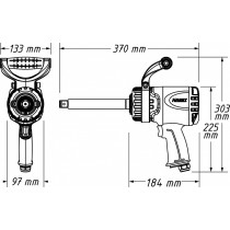 PNEUMO LÖÖKMUTRIKEERAJA 3/4" 3800NM 9013LGTT, PIKK VÕLL HAZET