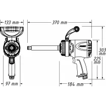 PNEUMO LÖÖKMUTRIKEERAJA 3/4" 3800NM 9013LGTT, PIKK VÕLL HAZET