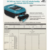 AKU LAADIJA USB-PD 18V MAKITA