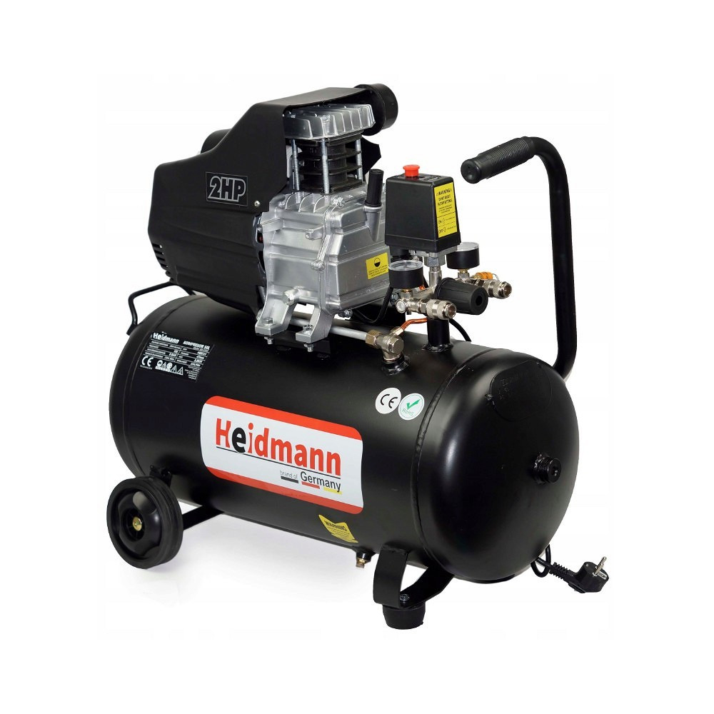 KOLBKOMPRESSOR 50L PAAK, 8BAR, 220L/MIN 230V HEIDMANN