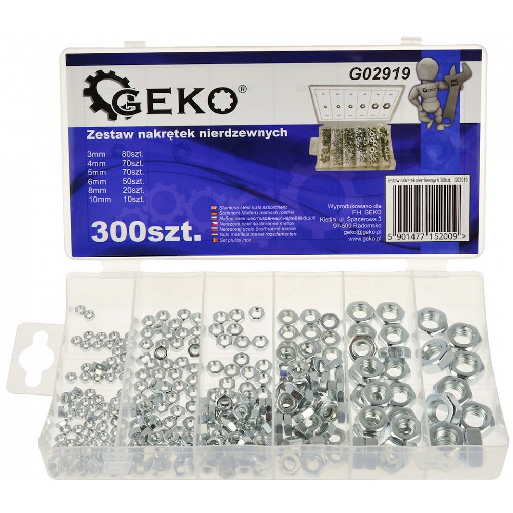 300-OS. INOX MUTRITE KOMPLEKT M3-M10 GEKO