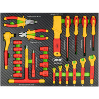 25-OS. 3/8" VDE/1000V TÖÖRIISTADE KOMPLEKT 7-22MM, PU-PANEELIS JBM