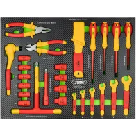 25-OS. 3/8" VDE/1000V TÖÖRIISTADE KOMPLEKT 7-22MM, PU-PANEELIS JBM