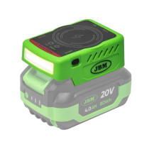 20V TÖÖRIISTAAKULT WIRELESS LAADIJA TELEFON/NUTISEADE, USB-A, USB-C, MAX15W, LED JBM