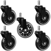 KUMMIST RATTAD KONTORITOOLILE 5TK, 75MM, MAX 225KG GEKO